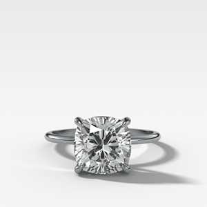 Bague de fiançailles en or 14 carats avec diamant de laboratoire certifié IGI de 2 carats taille coussin, sertie sur 4 griffes, ultra-fine, solitaire, alliances de mariage, vente en gros - Product Image 3