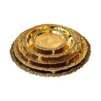 Plateau élégant en laiton massif de 9 pouces, motif raisin, fait main, épais et durable, doré, pour hôtel, décoration de table fine, souvenir, cadeau