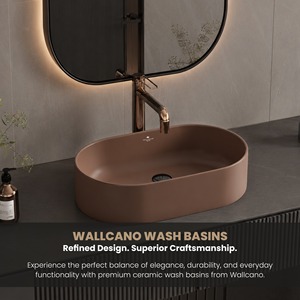 Lavabo vasque moderne en céramique écologique, finition brillante, montage monotrou pour robinet, usage hôtelier et hospitalier, capacité 9L - Product Image 4