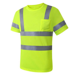 เสื้อยืดผ้าฝ้ายสำหรับงานที่มองเห็นได้ชัดเจนพร้อมแถบสะท้อนแสงแบบกำหนดเองได้ ราคาขายส่ง - Product Image 2