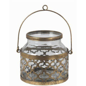 Porte-bougies votifs en fer et métal de haute qualité, écologiques, couleur or, pour la décoration de la maison, les mariages, Noël, forme ronde - Product Image 1