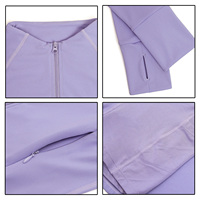 Ensemble 2 pièces jupe de tennis respirante et écologique pour femme, couleur unie, tenue de sport décontractée à manches longues