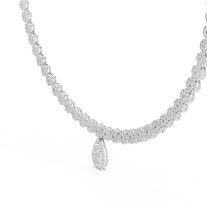 Collier tennis de luxe en or blanc 18 carats plaqué rhodium, orné de diamants de laboratoire certifiés, pour les occasions spéciales et les mariages - Product Image 1