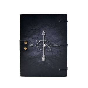 Purple Feather Vintage Journal | Printed Hardcover Leather Diary with Brass Lock | Gothic Writing <b>Notebook</b> & Sketchbook - Product Image 3