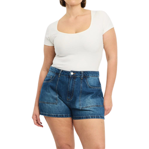 Shorts de Mezclilla para Mujer de Talla Grande al por Mayor, Personalizables, Muestra Gratis, la Mejor Calidad - Product Image 1