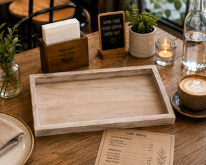 Tabla de Cortar Rectangular de Madera Ecológica Hecha a Mano con Asa, Tabla de Cortar de Madera Natural para Cocina y Restaurante - Product Image 1