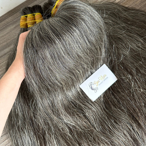 Venta al por mayor de pelo gris Virgen sin procesar, cutículas alineadas, pelo a granel, 100% extensiones de cabello humano vietnamita de SunHair Company - Product Image 5