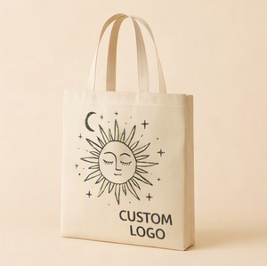 Bolsa de Tela de Algodón Orgánico Natural Personalizada con Impresión, Bolsa de Compras Reutilizable Grande con Logotipo - Product Image 4