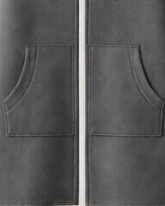 Sudadera con capucha larga con cremallera, color gris carbón, abrigo de invierno de forro polar para mujer, ropa exterior informal de gran tamaño con bolsillos, OEM personalizado - Product Image 6