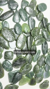 Lot de Cabochons Sculptés en Néphrite de Qualité Supérieure, Prix de Gros, 100% Naturel, pour la Fabrication de Bijoux en Néphrite, Lot de Pierres et Cristaux de Jade - Product Image 2