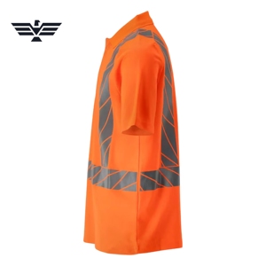 Custom Hi Vis Reflective Safety <b>Polo</b> Shirt with Segmented Reflective Tape Polyester Plus Size High Visibility Workwear - Product Image 5