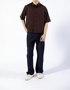 Camisas Elegantes e Informales de Manga Tres Cuartos, 100% Algodón Satinado, Diseño Cruzado, para Hombre, Tallas Grandes, Colección de Verano, Uso Diario - Product Image 2