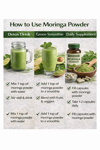 WARRLY Extracto Herbal de Hoja de Moringa Natural en Polvo 99% Puro Vitamínico Grado Alimenticio a Granel en Envase de Plástico Botella Tambor Solvente - Product Image 2