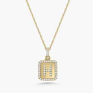 Collares con Monograma de Nombre Inicial, Oro Sólido de 10k, 14k, 18k, con Diamantes Cultivados en Laboratorio de Corte Redondo, 18 Pulgadas, Colgantes de Letra Personalizados - Product Image 6