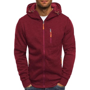 Sweat-shirts à capuche zippés pour hommes, 100% coton, coupe-vent, respirants, confortables, fins, thermiques, impression personnalisée - Product Image 1
