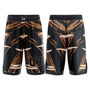 Shorts de basketball personnalisés W4G 100% polyester, imprimés par transfert thermique, numéro de joueur, logo, grande taille, séchage rapide, fermeture à cordon - Product Image 1