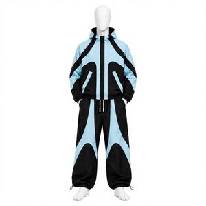 Conjuntos Deportivos Cortavientos para Hombre, Chaqueta Ligera de Nailon con Cierre Completo, Pantalones Estilo Paracaídas, Logotipo Personalizado, Proveedores de Ropa al Por Mayor - Product Image 4