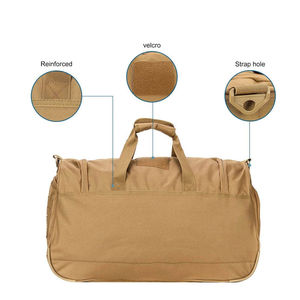 Unisex Canvas Duffel <b>Bag</b> Solid <b>Tan</b> Soft Handle Zipper Closure Casual Gym Travel 30-40L Interior Compartment - Product Image 3
