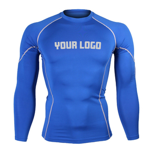 Unisex Long Sleeve Rash Guard Full Print <b>Compression</b> <b>Shirt</b> Quick Dry Sport Top Teal Black Design UPF50+ Eco-Friendly - Product Image 2