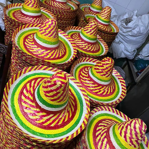 หมวกทรงโซมเบรโรแบบเม็กซิกัน ปีกกว้าง หลายสี ทำจากฟาง สำหรับผู้ใหญ่ เหมาะสำหรับงานปาร์ตี้และโอกาสทั่วไป  นำเข้าจากโรงงานในเวียดนามโดยตรง - Product Image 1