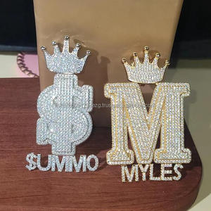 Hip Hop Moissanite Diamond " SUMMO " Dollar Sign Pendant White Gold Plated Jewelry For Men - Product Image 1