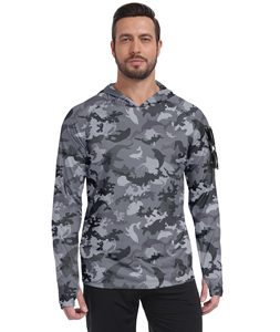 Men's UPF 50+ Long Sleeve Sun Hoodie Fishing <b>Shirts</b> for Men, UV Protection Hooded for <b>Hiking</b> Running Workout Moisture Wicking - Product Image 1