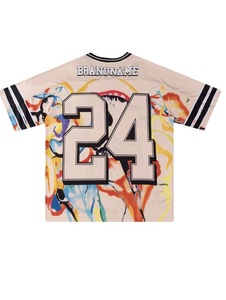 Maillots de football américain tissés personnalisés, t-shirts de football coupe classique, col en V, sans manches, 100 % polyester, écologiques, vente en gros - Product Image 2