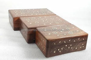 Handcrafted Wooden Jewelry <b>Box</b> Rectangular Vintage Carved <b>Keepsake</b> Storage Velvet Lining Buckle Closure for Gifts Accessories - Product Image 3