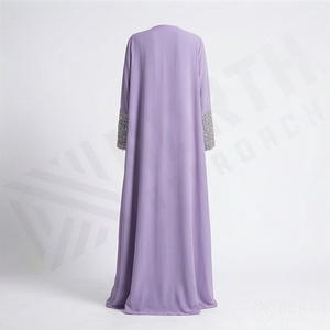 Robe Abaya de Luxe en Polyester pour Femme, Couleur Personnalisée, Broderie en Soie, Longueur Cheville, Haute Qualité, Élégante, Nouvelle Collection Printemps, Idéale pour l'Aïd et les Mariages - Product Image 2