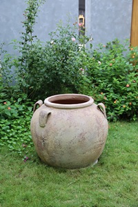 [Jason] Jardinière antique en terre cuite avec décorations en relief - Pot de fleurs d'extérieur en argile de style méditerranéen - Product Image 6