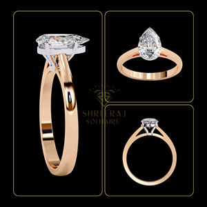 แหวนหมั้นเพชรทรงลูกแพร์ 1.50 กะรัต ผ่านการรับรองจาก IGI เพชร CVD ผลิตในห้องปฏิบัติการ ทองคำแท้ 18K สี E ความสะอาดระดับ VVS2 สำหรับผู้หญิง - Product Image 4