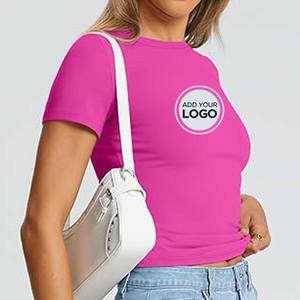 T-shirts en coton décontractés pour femmes, col rond, personnalisables avec logo, pour l'été - Product Image 3