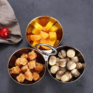 Stainless Steel Serving Bowls Polished Metal Round Dishwasher Safe for <b>Camping</b> Outdoor Picnic Food Serving Minimalist Design - Product Image 2