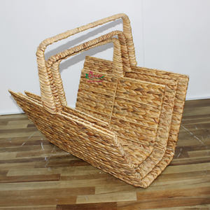 High Quality Water Hyacinth Crafts <b>Woven</b> <b>Storage</b> <b>Basket</b>, Handicraft Products For Home & Office - Product Image 3
