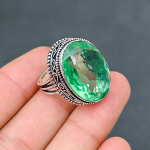 Superbe Bague Tendance Vert Pomme en Pierre de Peridote, Argent Massif 925, Bijoux Faits Main, Vente en Gros - Product Image 4