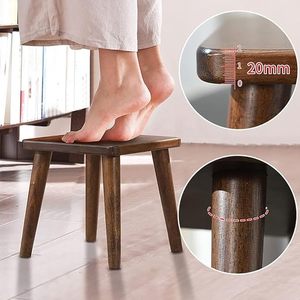 Handcrafted Wooden Sitting Stool Durable Multipurpose Wooden <b>Footrest</b> Seating Stool - Product Image 3