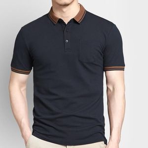 เสื้อโปโลสีดำเรียบง่าย สไตล์ลำลอง ปักลายตามสั่ง ผ้าฝ้าย 100% คุณภาพสูง แห้งเร็ว ยืดหยุ่น เสื้อโปโลชาย - Product Image 5