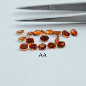 พลอยแกรนเนตแฟนตาสเปสซาร์ไทต์ธรรมชาติขนาด 3x4 มม. รูปทรงวงรีเจียระไน พลอยกึ่งมีค่าสีส้ม สำหรับเครื่องประดับหรูหราในวันวาเลนไทน์ - Product Image 4