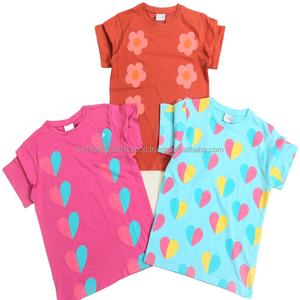 Vêtements d'été en coton en gros pour bébés et enfants, T-shirts et hauts colorés pour filles et garçons, mélange de coton doux, en boîte - Product Image 2