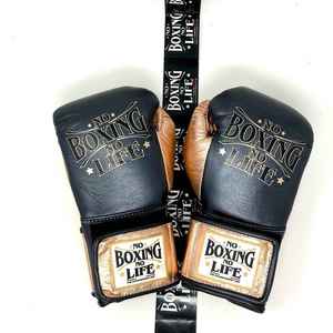Gants de boxe professionnels de qualité supérieure, couleur or noir, dernière collection, No Boxing No Life, pour sparring et entraînement. - Product Image 4