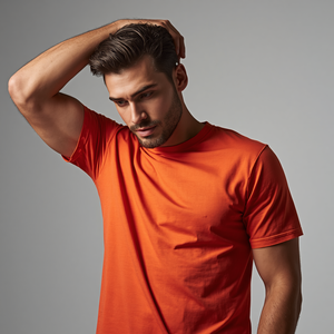 T-shirt à manches courtes en polyester/coton tricoté pour homme, personnalisable OEM/ODM, anti-plis et écologique - Product Image 5