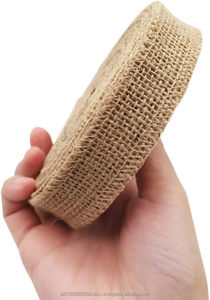 1"(2.5CM) 100% Jute Natural <b>Burlap</b> Fabric Roll 20 Yard Eco-Friendly Jute <b>Ribbon</b> Gift Wrapping Craft Projects Wedding Home - Product Image 2