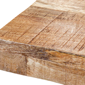 European Loft Style Iron & Wooden Solid Mango Wood <b>Square</b> Top U Shape Metal Leg Black & Natural Finish Home Kitchen Dining <b>Table</b> - Product Image 6