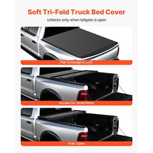 Copertura Tri-Fold Morbida Steed PAO per Cassone Pickup Compatibile con Dodge Ram 1500 (anche Classic Nuovo) 2009-2025, Cassone da 5.7 ft (67.4 Pollici) - Product Image 3
