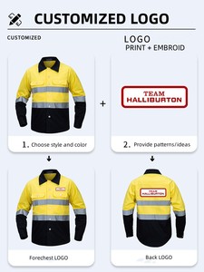 Ensemble de vêtements de travail haute visibilité jaune et noir avec bandes réfléchissantes, manches longues, uniforme de sécurité pour usage industriel - Product Image 3
