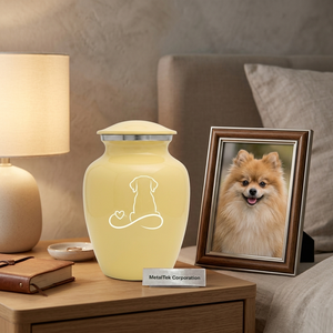 Trending <b>Pet</b> <b>Memorial</b> Cremation Urns Premium Aluminum Custom Enamel Dog & Paw Print Threaded Lid Durable Keepsake Ashes Jars Urn - Product Image 4