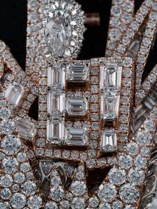 Colgante de Diamantes Redondos y Baguette con Micro Pavé IGI, Certificado, en Oro Rosa, Diamante de Laboratorio, Joyería Unisex - Product Image 5