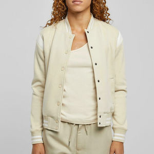 Nouvelle veste varsity pour femmes 2026 avec un look classique et une finition côtelée, veste bomber varsity pour femmes - Product Image 2