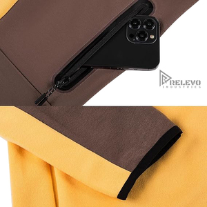 Survêtement en molleton technique personnalisé avec logo pour homme, ensemble 2 pièces de haute qualité avec sweat à capuche zippé et pantalon de jogging, tenue de sport vierge - Product Image 6