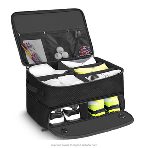 Custom Logo 2 Layer Golf Trunk Organizer Golf Trunk Organizer for Shoes Balls Tees Clothe Durable Golf Trunk Storage bags